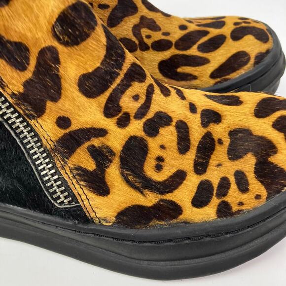 Jeffrey Campbell Ibiza Sci Fi Fur Platform Sneaker Booties Tan Black Leopard 6.5 - Picture 7 of 16